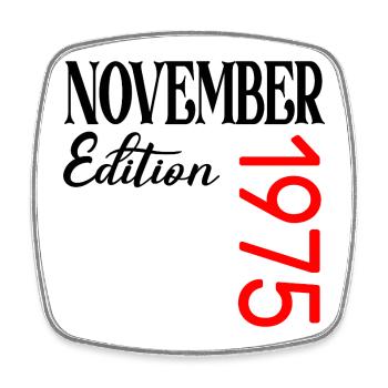 51ST BIRTHDAY 1975 NOVEMBER - Square fridge magnet - white - Front