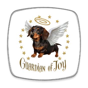 Guardian of Joy – Angel Dachshund - Viereckiger Kühlschrankmagnet - Weiß - Vorne