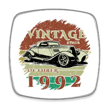 33. Geburtstag - Klassiker - Vintage since 10/1992 - Square fridge magnet - white - Front
