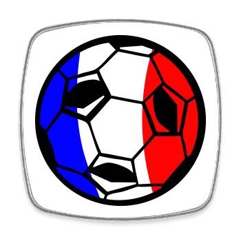 Fußball Frankreich - Viereckiger Kühlschrankmagnet - Weiß - Vorne
