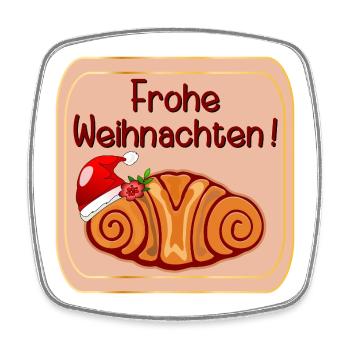 Frohe Weihnachten Hamburg Franzbrötchen - Viereckiger Kühlschrankmagnet - Weiß - Vorne