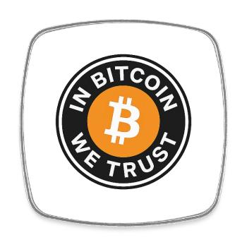 En Bitcoin, nous faisons confiance - Magnet carré - blanc - Devant