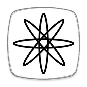Blumen Icon – Florales Symbol - Viereckiger Kühlschrankmagnet - Weiß - Vorne