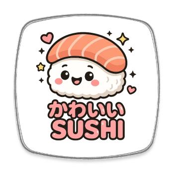 Kawaii Sushi Motif - Square fridge magnet - white - Front