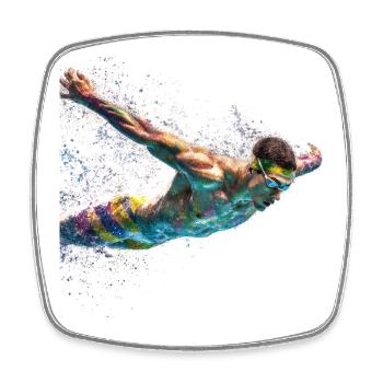 Paint Swirl Float Splash - Square fridge magnet - white - Front