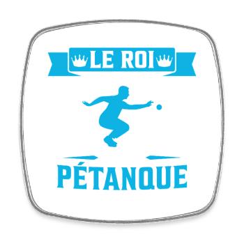 The king of pétanque bowling - Square fridge magnet - white - Front