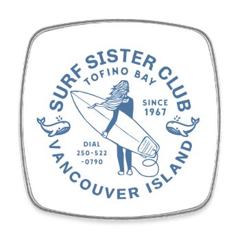 Surf-Schwesterclub Vancouver Island - Viereckiger Kühlschrankmagnet - Weiß - Vorne