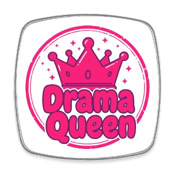 Drama Queen Fun Shirt Hoodie - Square fridge magnet - white - Front