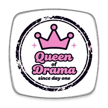 Queen of Drama T-shirt Hoodie Fun - Square fridge magnet - white - Front