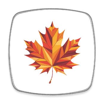 Herbstblatt - Cooles Low-Poly-Logo - Viereckiger Kühlschrankmagnet - Weiß - Vorne