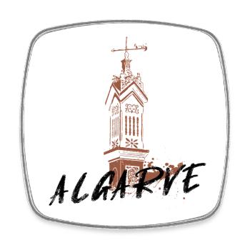 Typical Algarve fireplace in Portugal - Square fridge magnet - white - Front