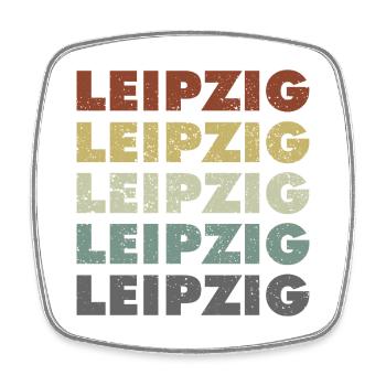 Leipzig - Deutschland - Lettering - Germany - Square fridge magnet - white - Front