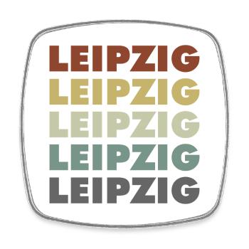 Leipzig - Deutschland - Lettering - Germany - Square fridge magnet - white - Front