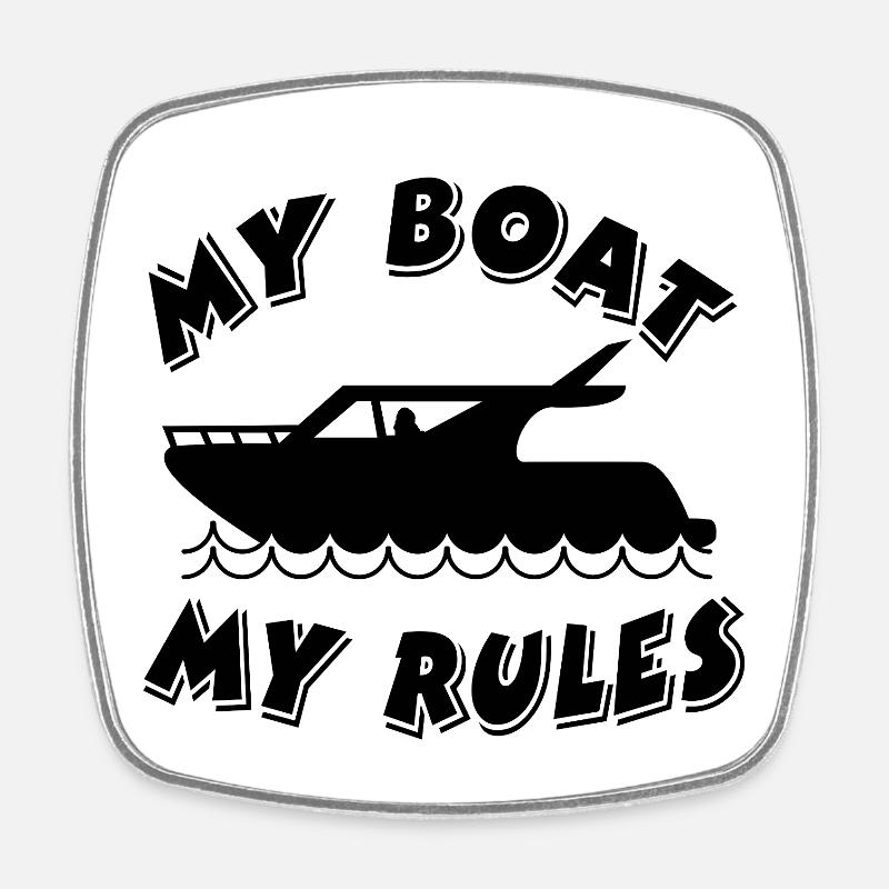 Boot - Viereckiger Kühlschrankmagnet - Weiß