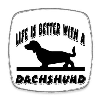 Dackel - Viereckiger Kühlschrankmagnet - Weiß - Vorne