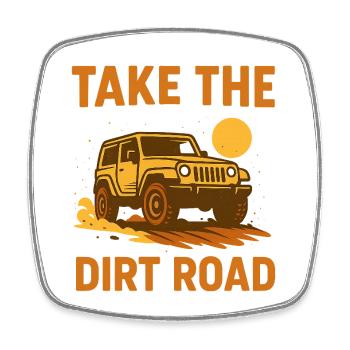 Prenez le chemin de terre – Offroad Outback - Magnet carré - blanc - Devant