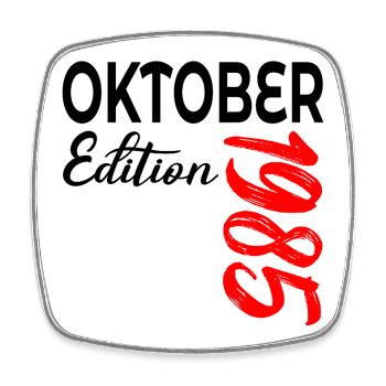 41. GEBURTSTAG 1985 OKTOBER - Viereckiger Kühlschrankmagnet - Weiß - Vorne