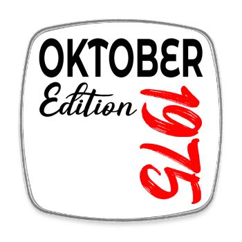 51. GEBURTSTAG 1975 OKTOBER - Viereckiger Kühlschrankmagnet - Weiß - Vorne