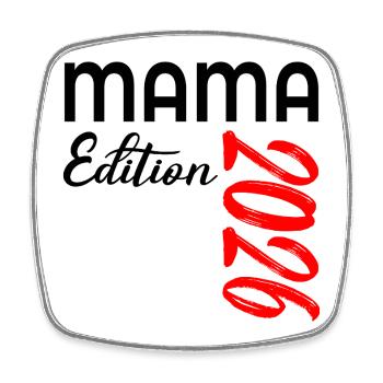 MAMA 2026 - ANNONCE DE LA GROSSESSE BÉBÉ - Magnet carré - blanc - Devant