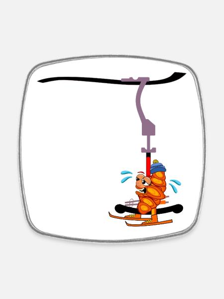 REMONTÉE MÉCANIQUE SKI HAMBURGER FRANZBRÖTCHEN - Magnet carré - blanc