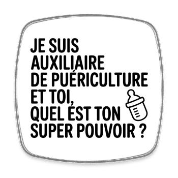 Super power childcare - Square fridge magnet - white - Front