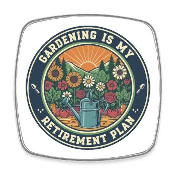 Gartenarbeit ist mein Ruhestand - Viereckiger Kühlschrankmagnet - Weiß - Vorne