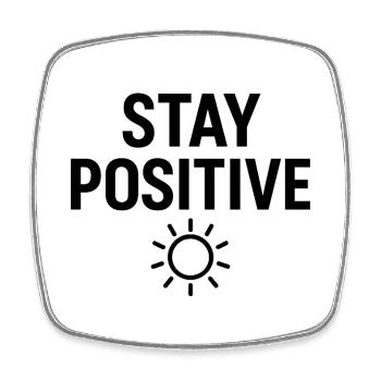 Stay Positive Sonnenstrahl - Viereckiger Kühlschrankmagnet - Weiß - Vorne