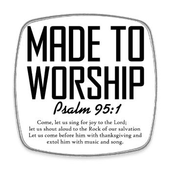 Made to Worship - Square fridge magnet - white - Front