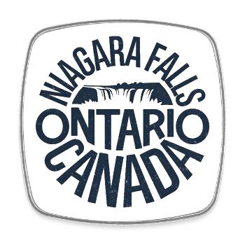 Niagara Falls Ontario Canada Circular Logo - Square fridge magnet - white - Front