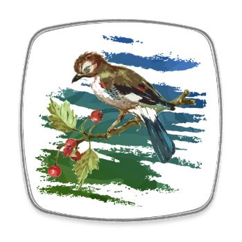 Colorful bird - Square fridge magnet - white - Front