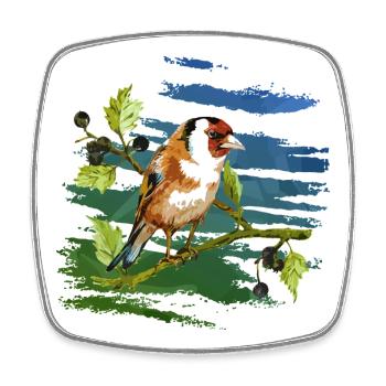 Bunter Vogel - Viereckiger Kühlschrankmagnet - Weiß - Vorne