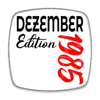 41. Geburtstag 1985 Dezember - Viereckiger Kühlschrankmagnet - Weiß - Vorne