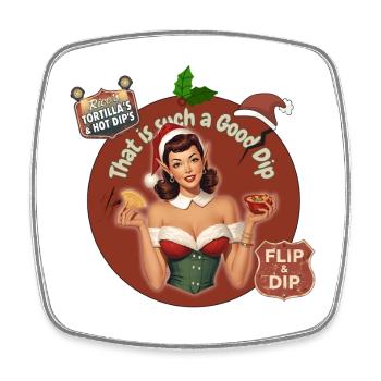 DAS IST SO EIN GUTER DIP - RETRO CHRISTMAS ELF - Viereckiger Kühlschrankmagnet - Weiß - Vorne