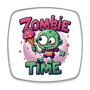 Zombie Time Eiscreme Comic - Square fridge magnet - white - Front