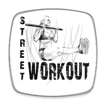 Street workout girl - Square fridge magnet - white - Front