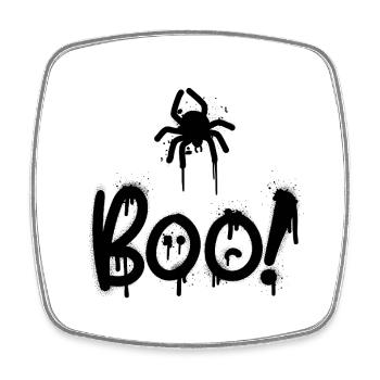 Black composition with spider painted with sprey - Square fridge magnet - white - Front
