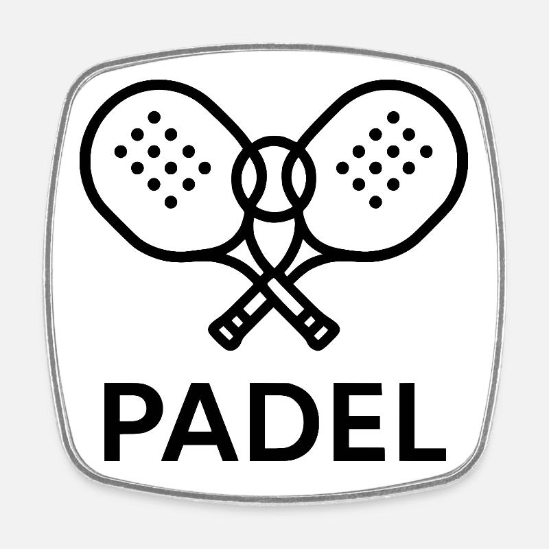 Logo du padel - Magnet carré - blanc