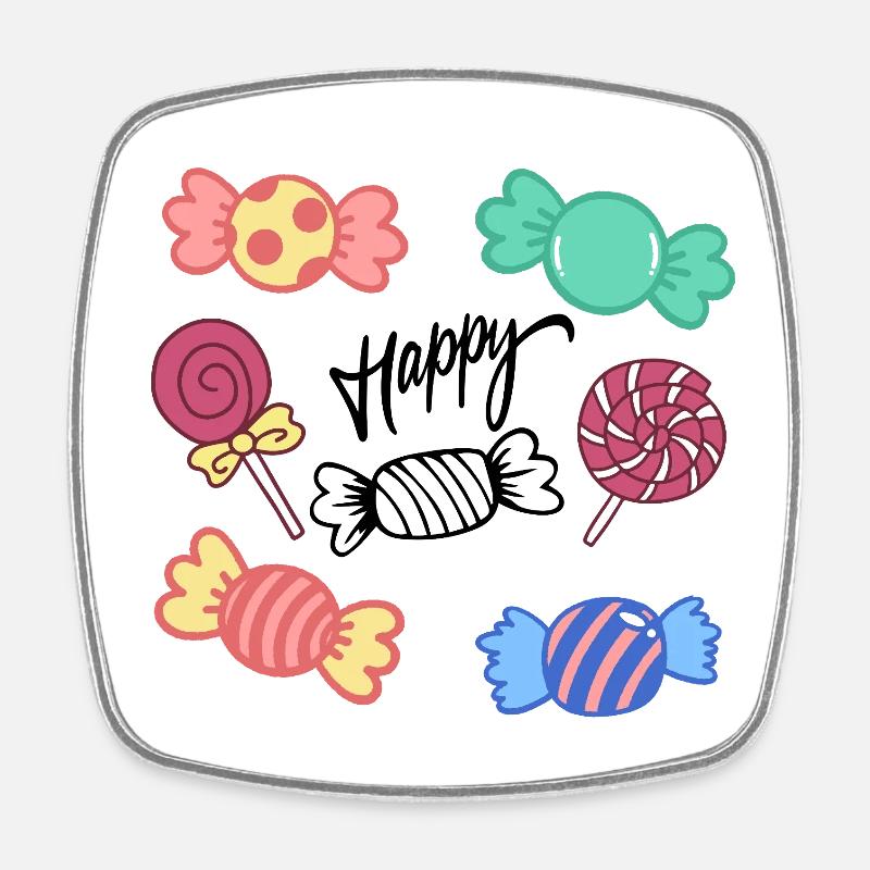 Candy Circle Icons Collection - Square fridge magnet - white