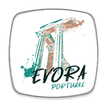 Illustration of the Roman Temple of Évora - Square fridge magnet - white - Front