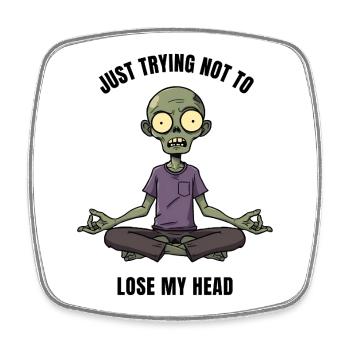 Zombie Zen im Lotussitz Meditation - Viereckiger Kühlschrankmagnet - Weiß - Vorne