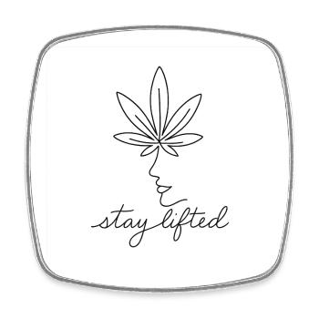 Stay Lifted Blatt-Porträt - Viereckiger Kühlschrankmagnet - Weiß - Vorne