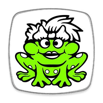 Frog Woman Pretty Toad Funny Female Girl - Square fridge magnet - white - Front