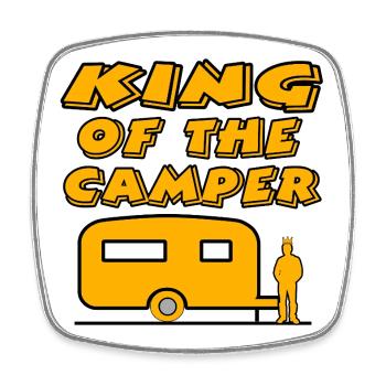 Camping - Viereckiger Kühlschrankmagnet - Weiß - Vorne