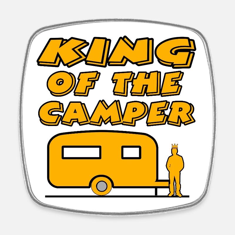 Camping - Magnet carré - blanc