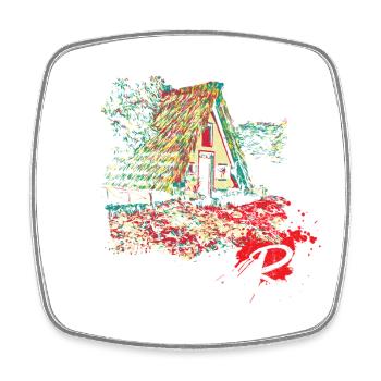 Traditionelles Haus der Insel Madeira - Viereckiger Kühlschrankmagnet - Weiß - Vorne