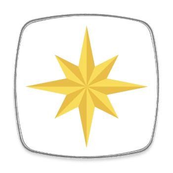 Golden Star with Eight Prongs - Square fridge magnet - white - Front