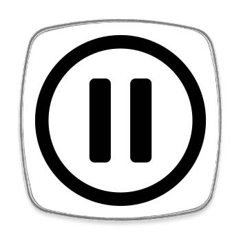 Icon Pause - Viereckiger Kühlschrankmagnet - Weiß - Vorne