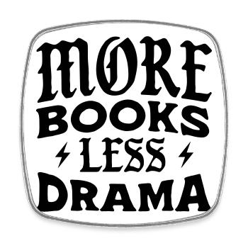 Mehr Bücher Weniger Drama - Viereckiger Kühlschrankmagnet - Weiß - Vorne