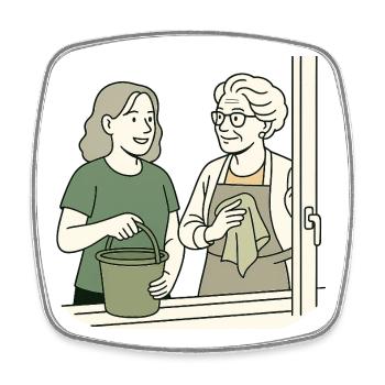 Oma Karin  - Viereckiger Kühlschrankmagnet - Weiß - Vorne