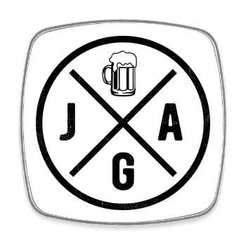 Enterrement de vie de garçon - Bière - Magnet carré - blanc - Devant